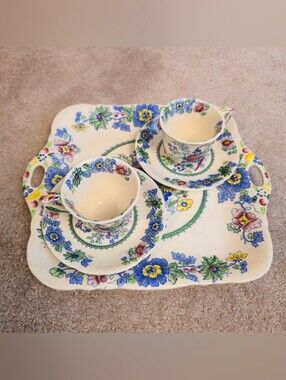 Vintage Craz Mason's Ironstone "Strathmore" pattern Tea Set Serving Tray Teacups